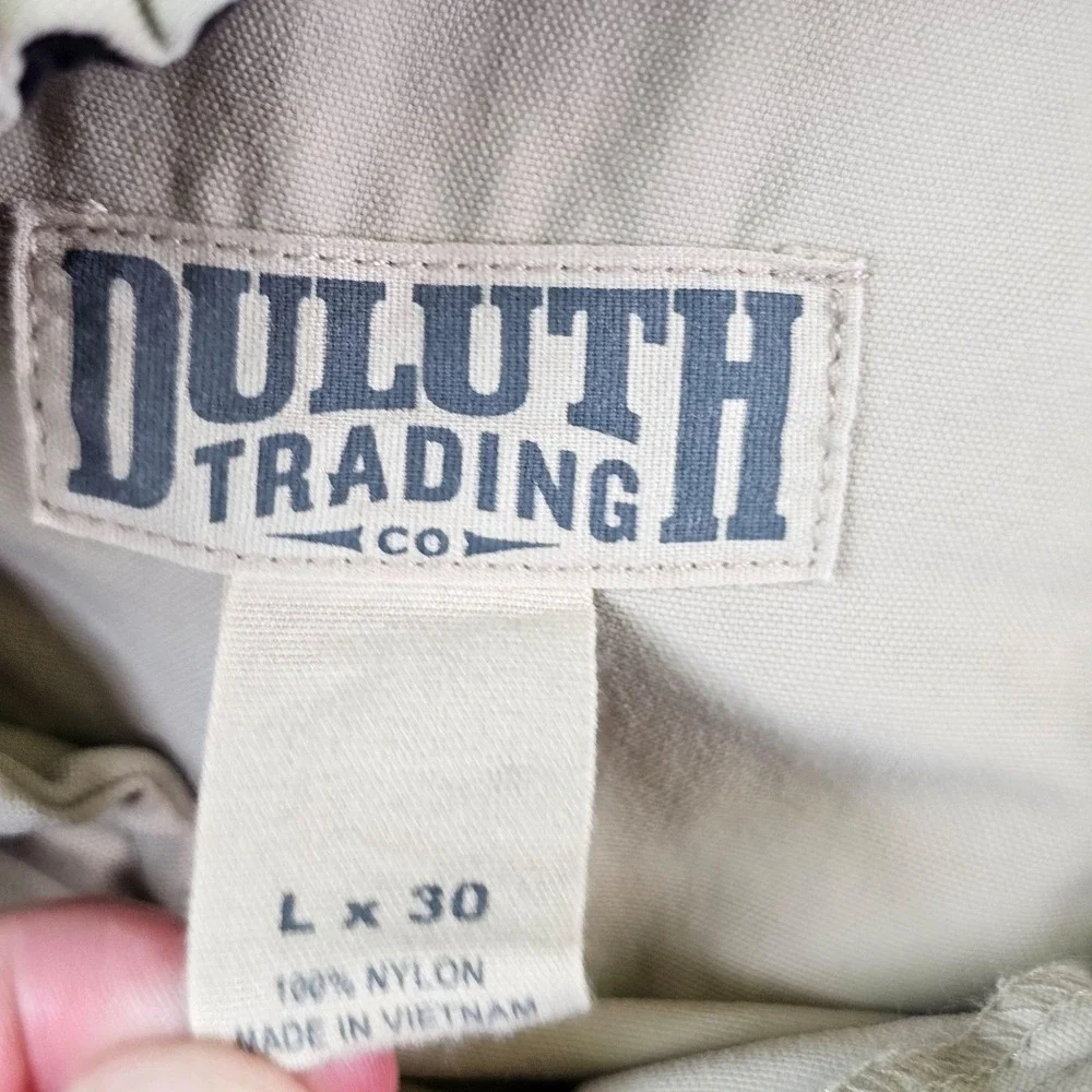 Duluth Trading Co Pants Mens 36x30 Beige Nylon Cargo Elastic Waist Outdoor
